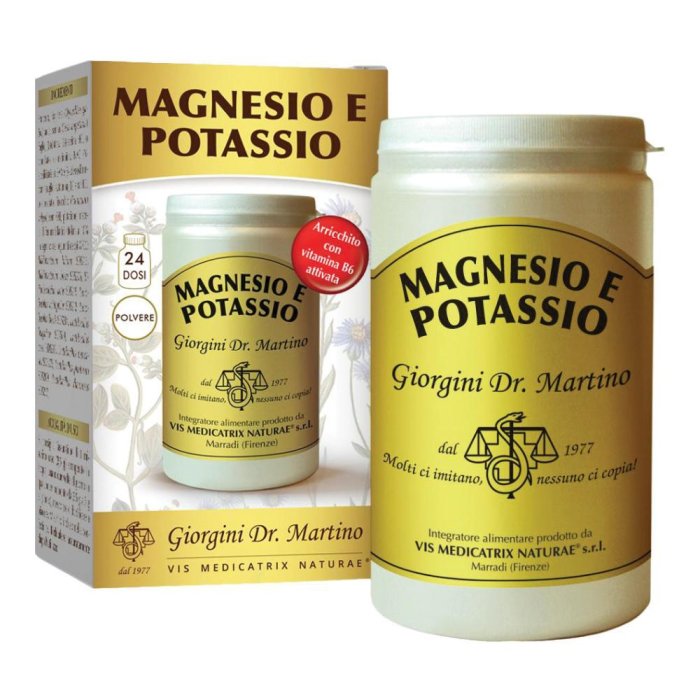 Magnesio e potassio integratore 180 g - supporto muscolare e sistema nervoso con vitamina B6