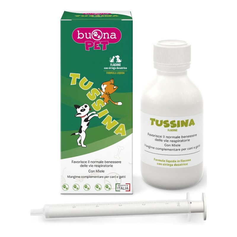 Buonapet Tussina Flacone 100 g Integratore per Cani e Gatti per il Benessere delle Vie Respiratorie