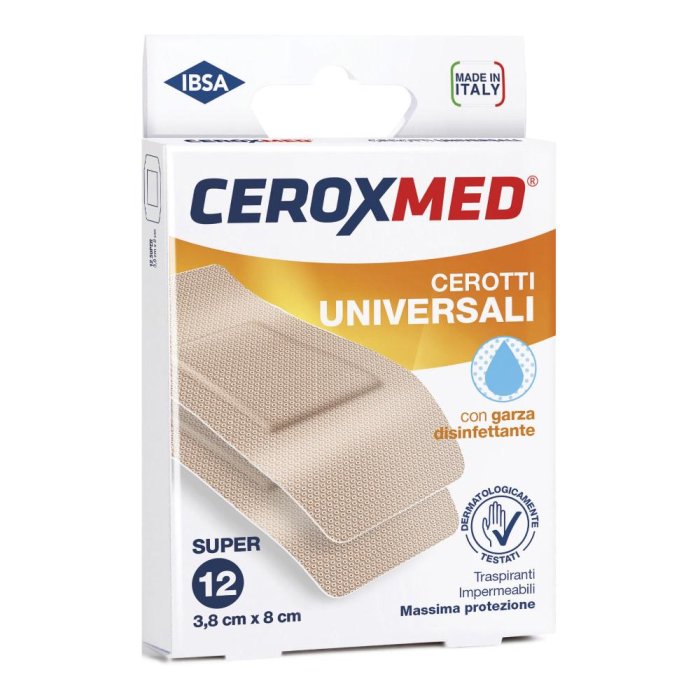 Ceroxmed Cerotti Universali super 3,8cm x 8cm 12 cerotti