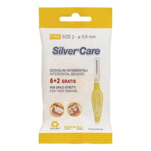 Silvercare One Scovolino Interdentale Misura 8 Fine Ricambi Spazzolino Denti Pulizia Profonda