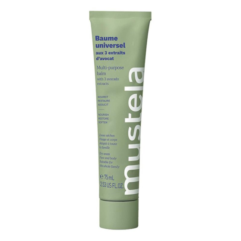 Mustela Crema Ricca Multiuso per Pelli Sensibili di Neonati e Bambini, Idratante e Protettiva per Viso e Corpo
