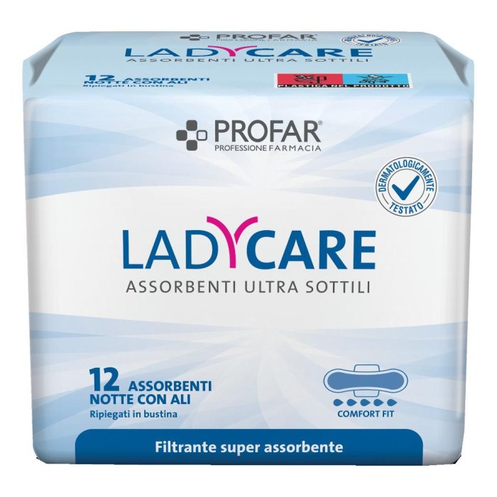 Profar Ladycare - Assorbenti con Ali notte 12 assorbenti