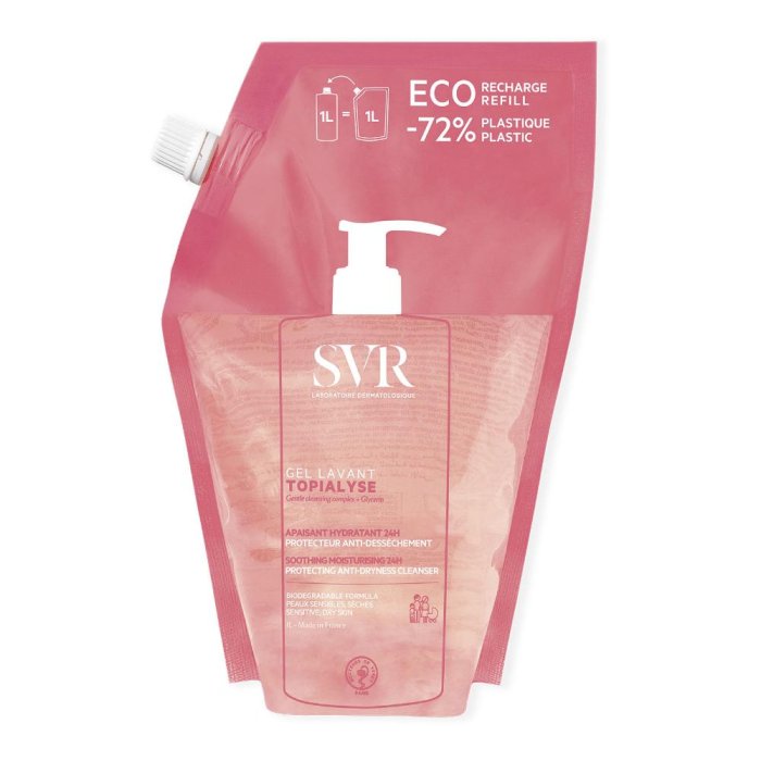 SVR Topialyse - Gel Lavant Refill Detergente Lenitivo Anti-Secchezza 24H, 1L