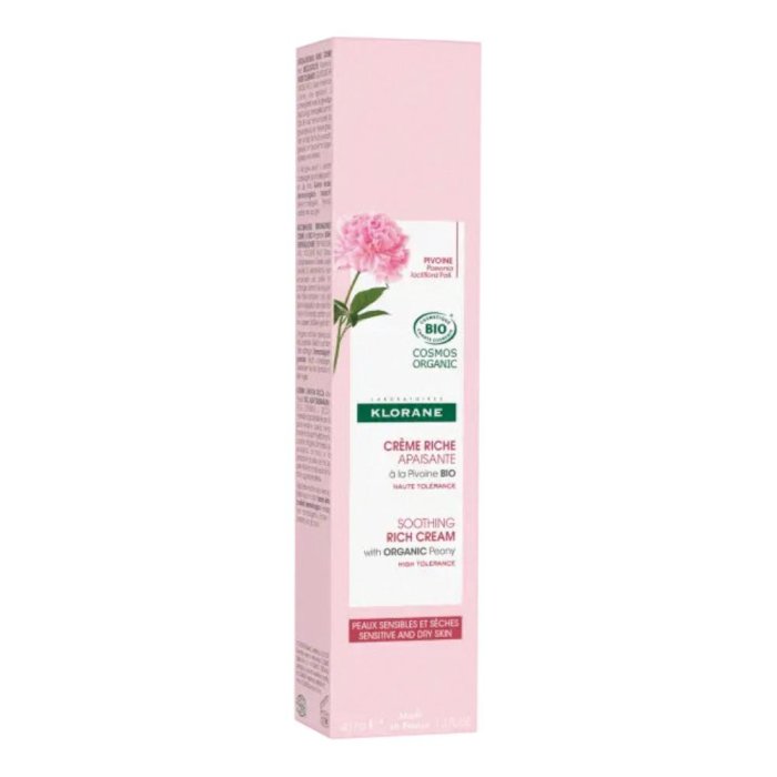 Klorane Crema Ricca Lenitiva alla Peonia Bio Pelle Sensibile/Secca 40ml