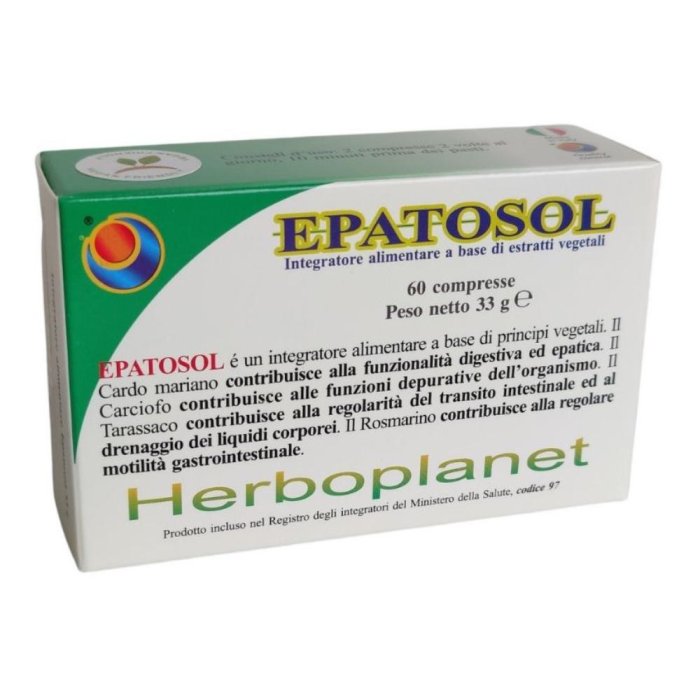 Epatosol Herboplanet 60 Compresse Integratore Naturale per Fegato e Funzione Epatica