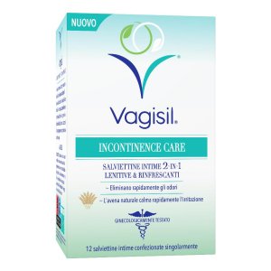 Vagisil Incontinence Care 12 Salviette Intime Lenitive E Rinfrescanti