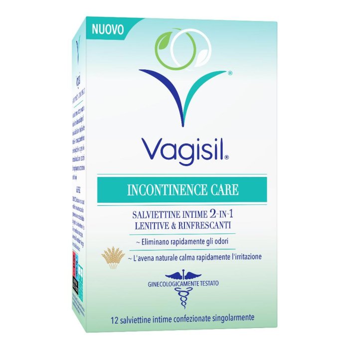Vagisil Incontinence Care 12 Salviette Intime Lenitive E Rinfrescanti