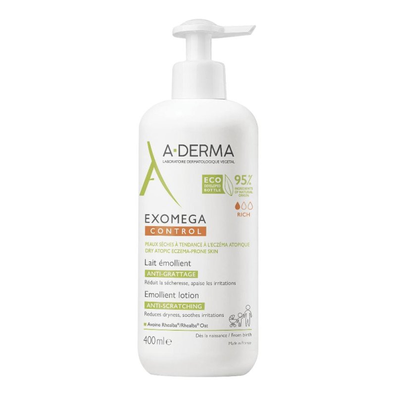 A-Derma Exomega Control - Latte Emolliente per Pelle Secca e Atopica 400 ml