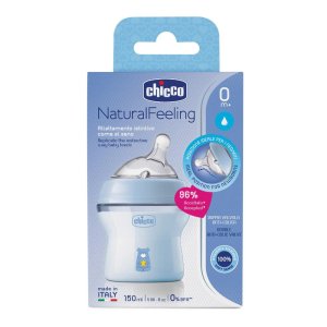 Chicco Artsana Allattamento e Svezzamento Biberon Natural Feeling Silicone Boy 0m+ 150 ml