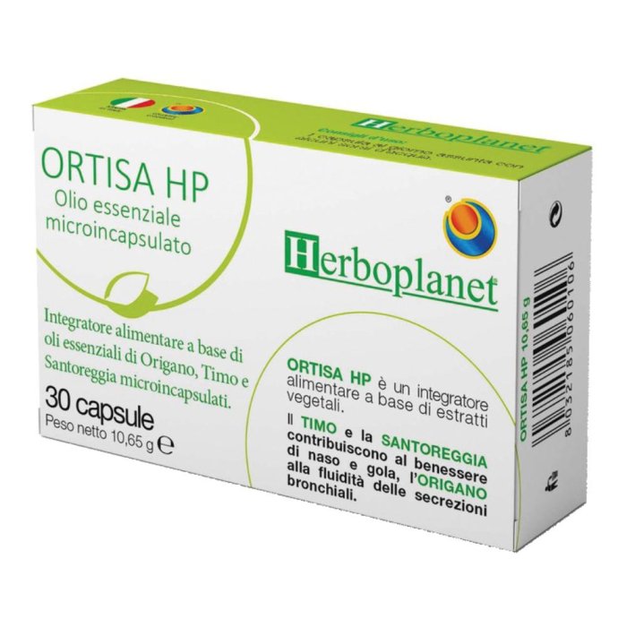 Ortisa HP olio essenziale microincapsulato 30 capsule – benessere naso, gola e vie respiratorie