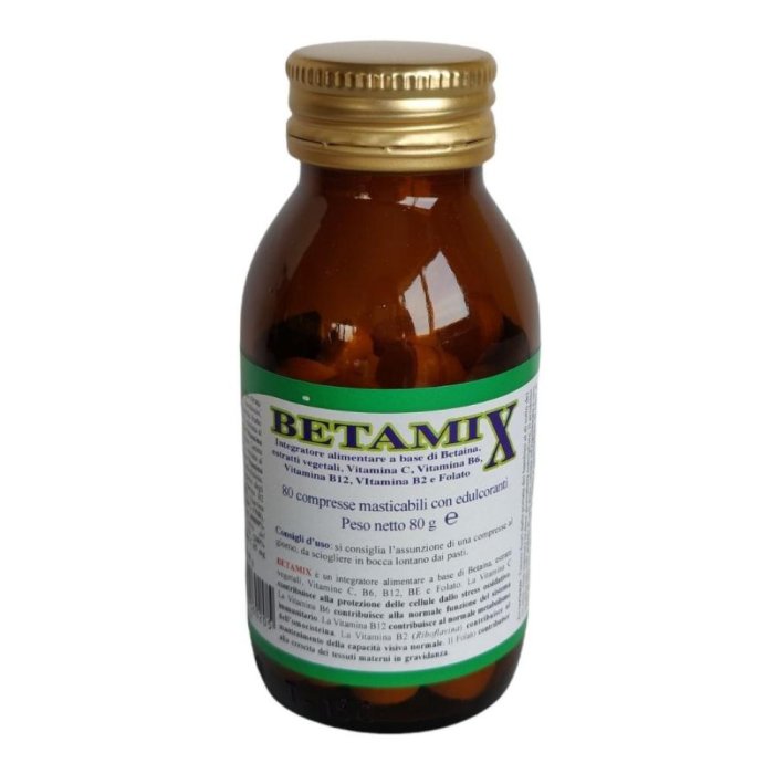 Betamix - Integratore Alimentare a Base di Vitamine e Betaina 80 compresse masticabili