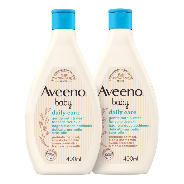 Aveeno Baby Daily Care - Bipack Bagnodoccia per Bagnetto Neonati per Pelle Delicata e Sensibile 2 x 400 ml