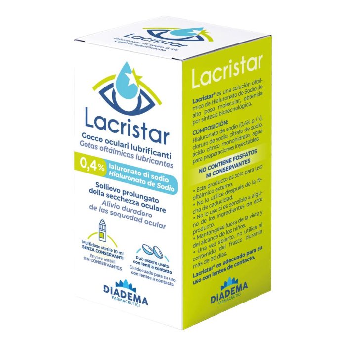 Lacristar Gocce Oculari 10 ml Lubrificanti per Occhi Secchi e Arrossati
