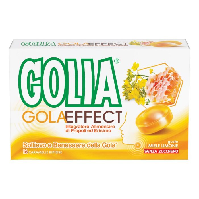 Golia Gola Effect Integratore Alimentare per la gola Limone Miele 16 caramelle