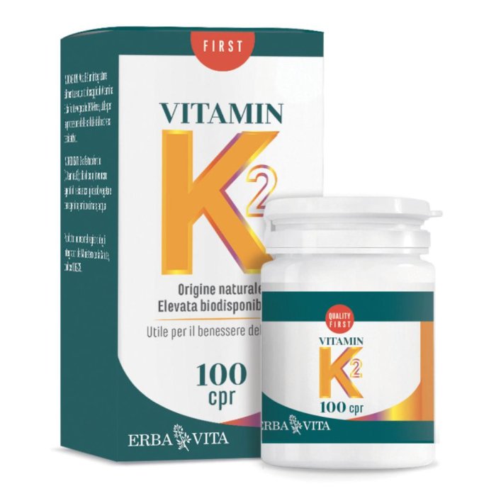 Vitamina K2 100 compresse - integratore di vitamina K2 per salute di ossa e sistema cardiovascolare