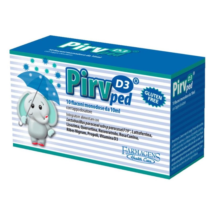 Pirv D3 Pediatrico 10 flaconcini - integratore di vitamina D3 per bambini Pirv D3 Pediatrico 10 flaconcini - integratore di vitamina D3 per bambini