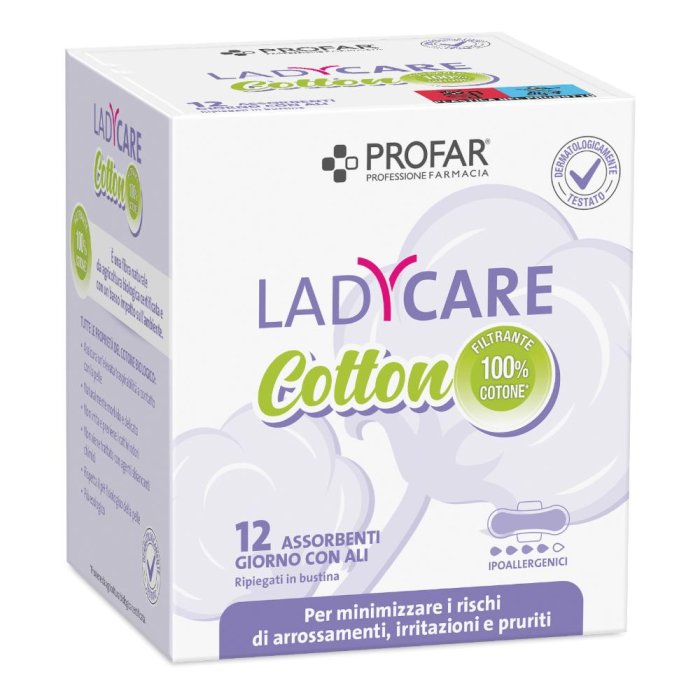 Profar Ladycare - Cotton Assorbenti con Ali giorno 12 assorbenti
