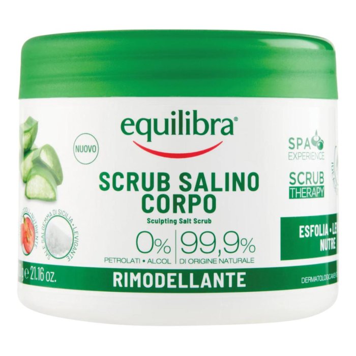 Equilibra Scrub Salino Rimodellante Corpo – Scrub Esfoliante e Levigante al Sale Marino