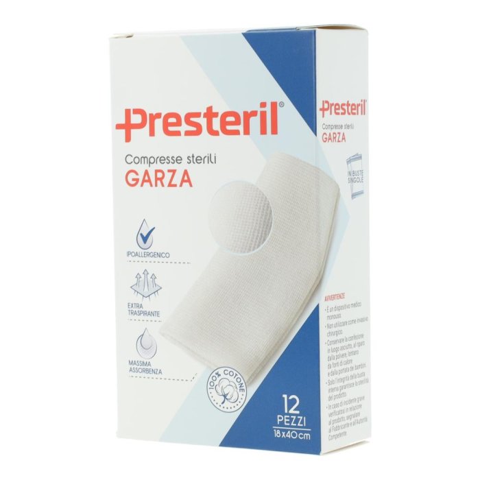 Medipresteril Compresse di Garza Sterili Misura 18 x 40 cm 12 Pezzi