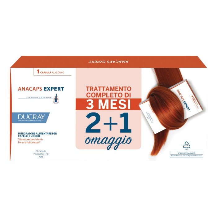 Ducray Anacaps - Expert Capelli e Unghie Caduta Persistente 3 x 30 capsule