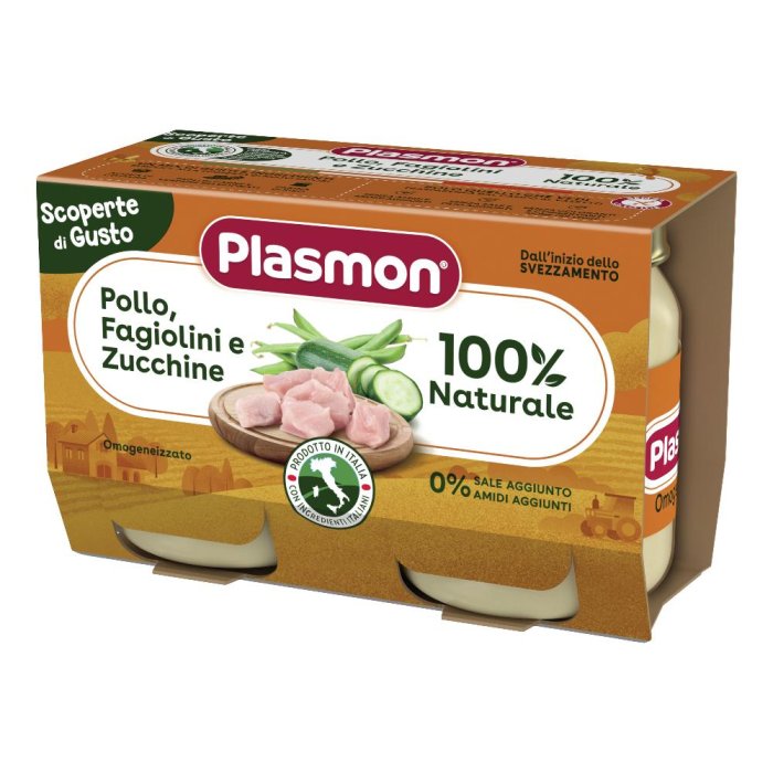 Plasmon omogeneizzato pollo e fagiolini 2x80 g - omogeneizzato carne e verdure