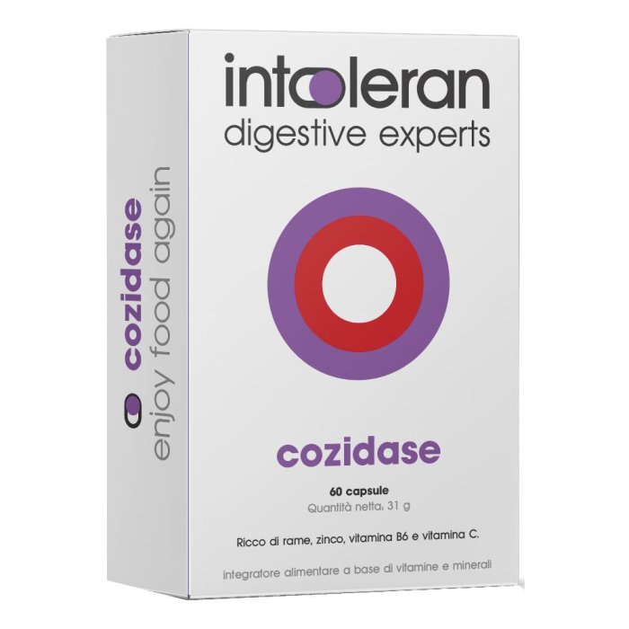 Intoleran Cozidase 60 Capsule Integratore Alimentare con Rame e Zinco per Intolleranza all’Istamina e Supporto Enzima DAO