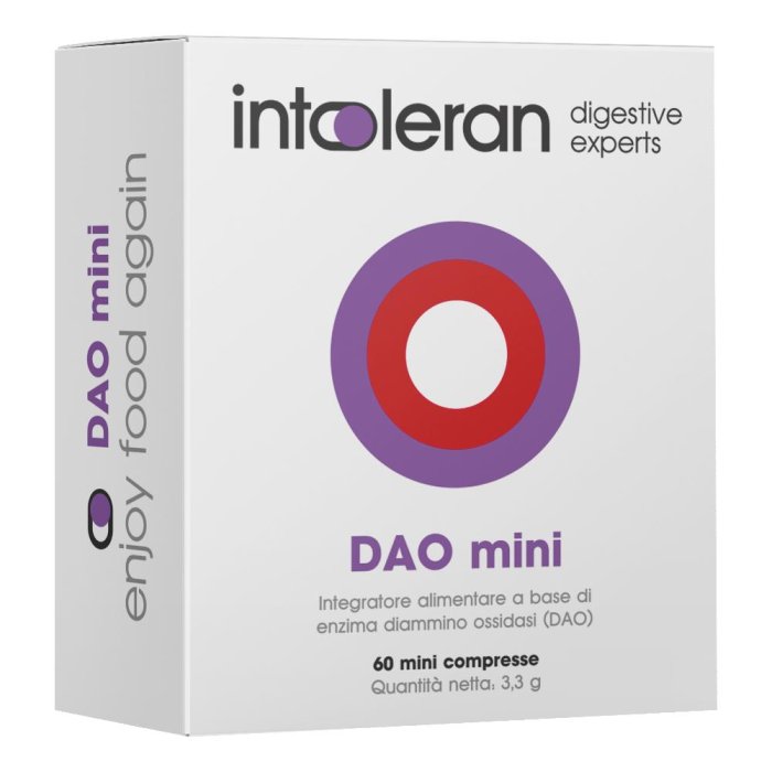 Intoleran DAO Mini 60 Compresse Enzima Diammina Ossidasi Integratore per Intolleranza all’Istamina