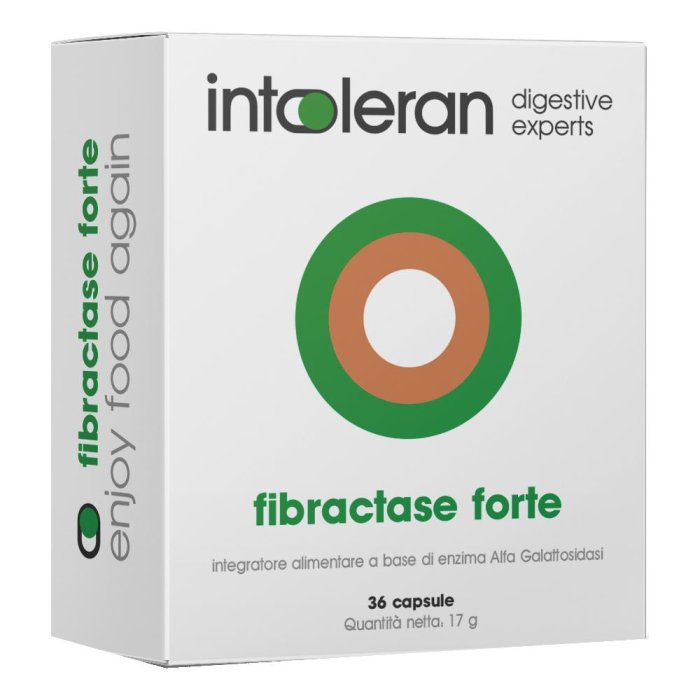 Intoleran Fibractase Forte 36 Capsule - Integratore Enzimatico per Intolleranza al Fruttosio and Zuccheri, Digestione e Benessere Intestinale