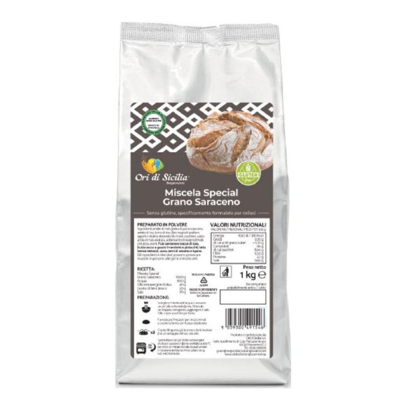 Ori di Sicilia Mix Farina di Grano Saraceno per Pane e Dolci 1 Kg