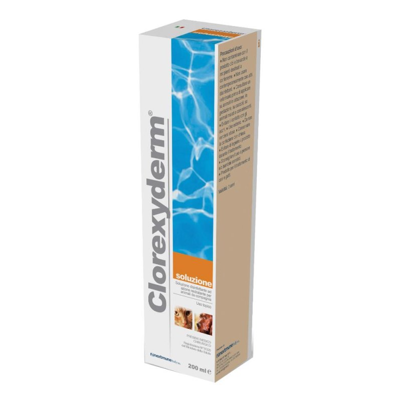 Clorexyderm Soluzione Disinfettante 200 ml per Cani e Gatti – Detergente Antisettico per Pelle e Mantello