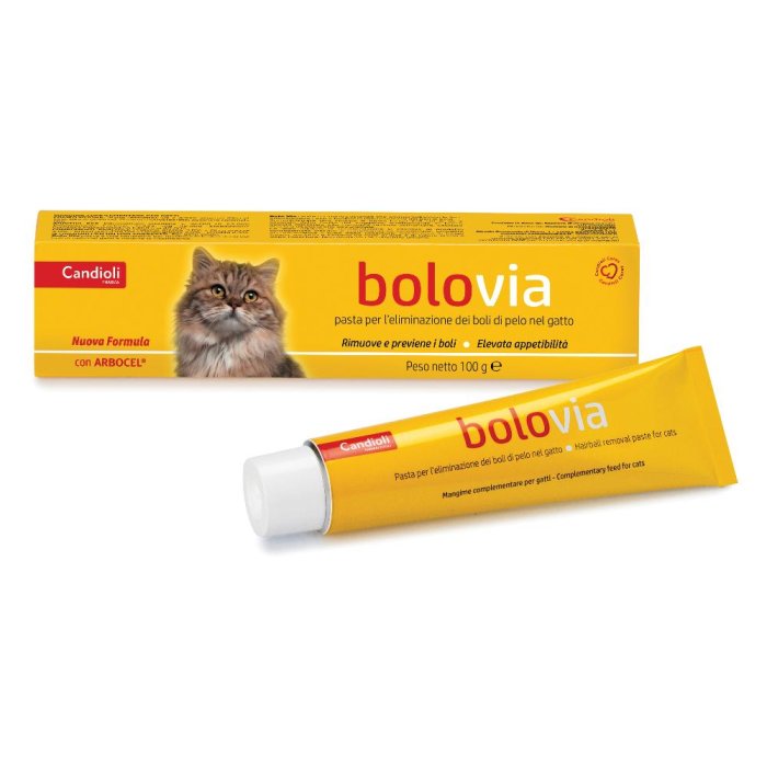 Bolo Via Integratore per eliminare e prevenire la formazione dei boli di pelo del gatto 100 g