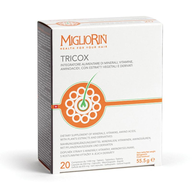  Tricox Nuova Formula Integratore Capelli 20 Tavolette + 20 Gellule+ 20 Capsule