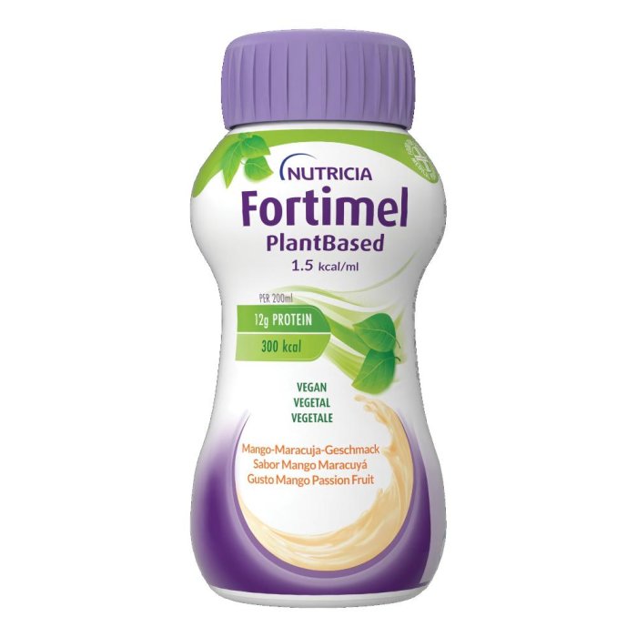 Nutricia Fortimel PlantBased Energy Supplemento Nutrizionale Ipercalorico Normoproteico Gusto Mango Passion Fruit 4x200 ml