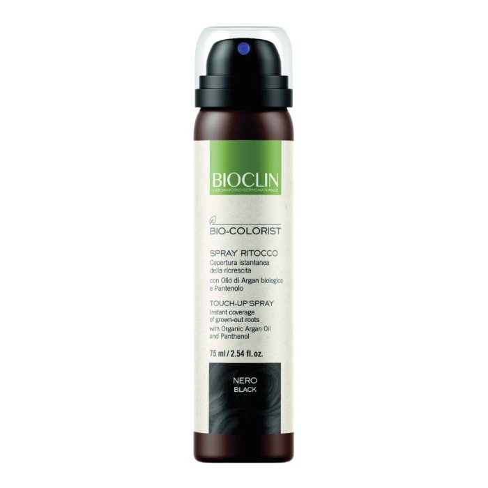 Biocolorist spray ritocco nero - spray copri ricrescita per capelli neri
