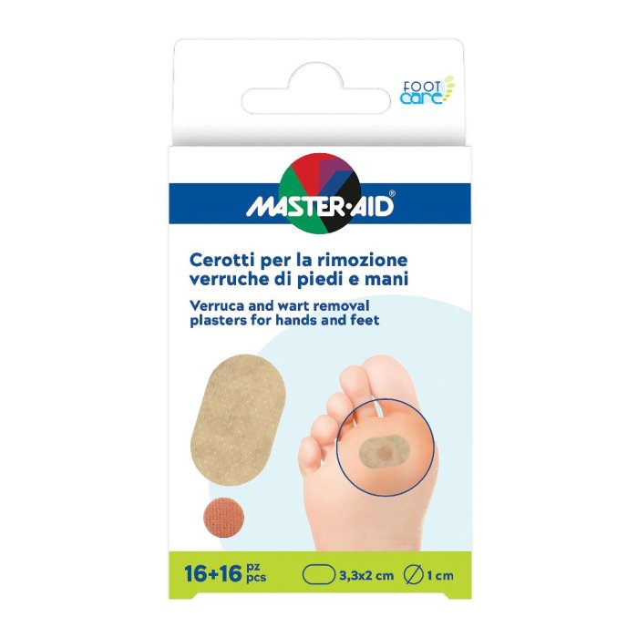 Master-Aid Cerotto per la Rimozione Verruche di Piedi e Mani 16 Pezzi