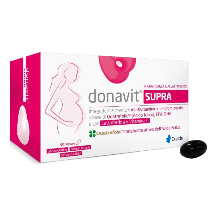 DonavitSUPRA - Integratore Multivitaminico e Multiminerale con DHA, EPA e Lattoferrina - 90 Capsule