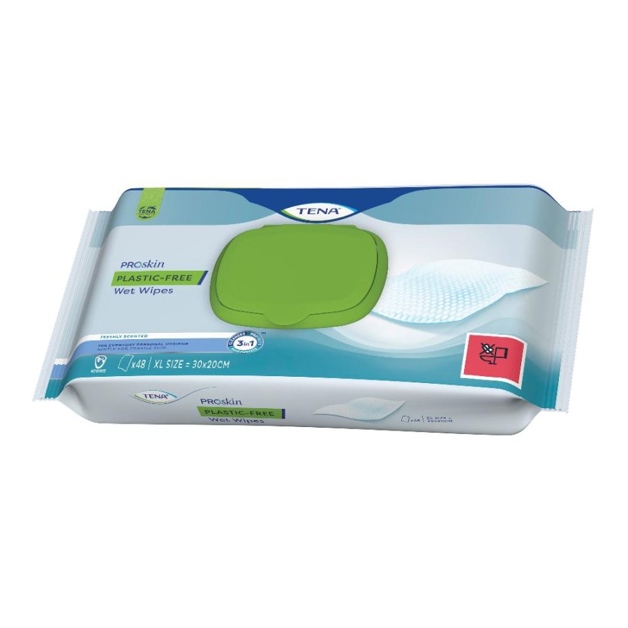 TENA Wet Wipes - Salviette Umidificate per Adulti - 48 Pezzi