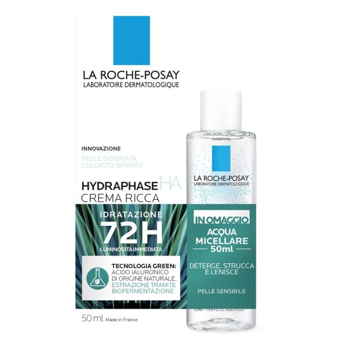 La Roche-Posay Hydraphase HA Crema Ricca 50ml + Acqua Micellare Ultra 50ml
