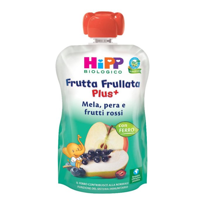 Hipp Frutta Frullata Plus+ Mela Pera e Frutti Rossi + Zinco 90g
