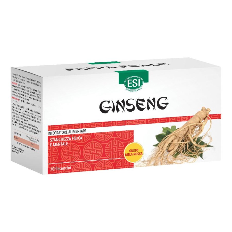 ESI Ginseng Integratore in Flaconcini 10 x 30 ml | Tonico Energetico con Ginseng Coreano