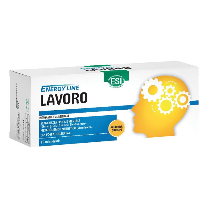 ESI Lavoro 12 Mini Drink Energy Integratore Tonico per Stanchezza Fisica e Mentale 12 Flaconcini Orali