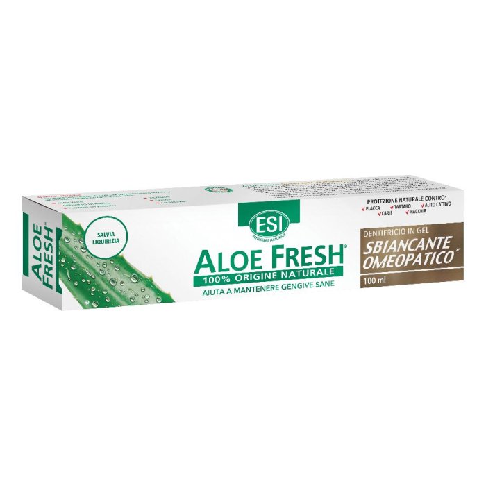 ESI Aloe Fresh Dentifricio Sbiancante 100 ml con Aloe Vera Naturale per Igiene Orale e Denti Più Bianchi