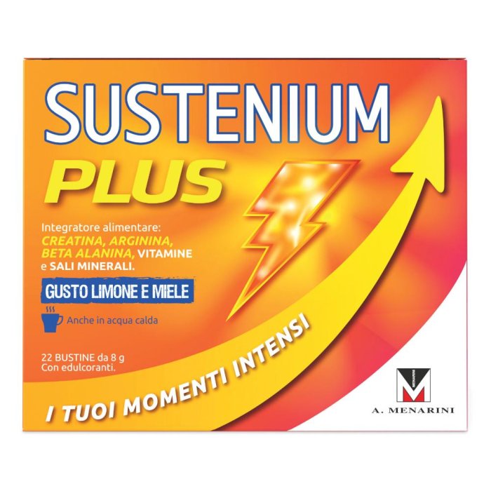 Sustenium Plus Gusto Limone e Miele Integratore energizzante con Vitamine Minerali e Aminoacidi 22 Bustine