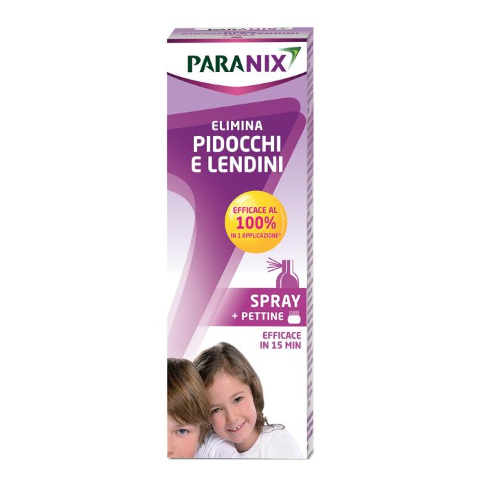 Paranix Spray Trattamento Antipidocchi e Lendini 100 ml per Capelli di Bambini e Adulti