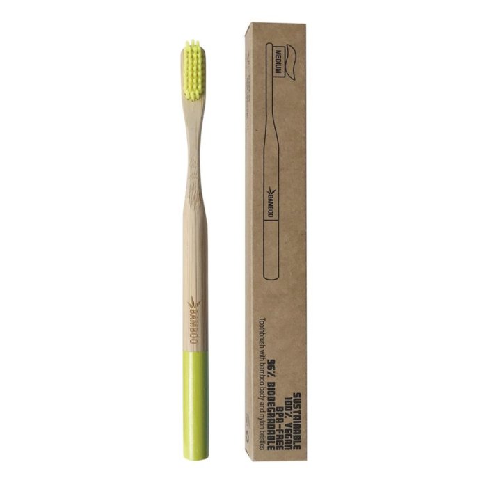 Spazzolino bamboo hard lime - spazzolino ecologico in bambù setole dure