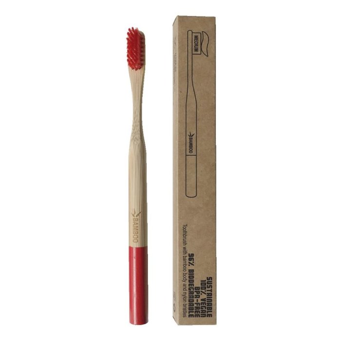 SPAZZOLINO BAMBOO MEDIUM ROSSO