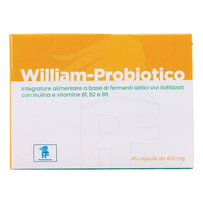 William Probiotico 45 capsule integratore con fermenti lattici per flora intestinale