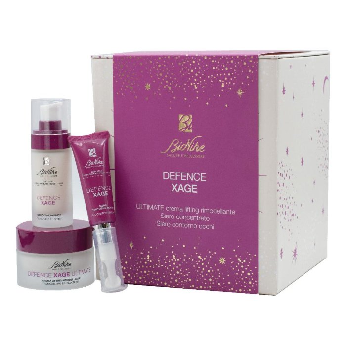 BioNike Defence XAge Cofanetto Regalo Natale con un Siero Viso una Crema Viso ed un Siero occhi