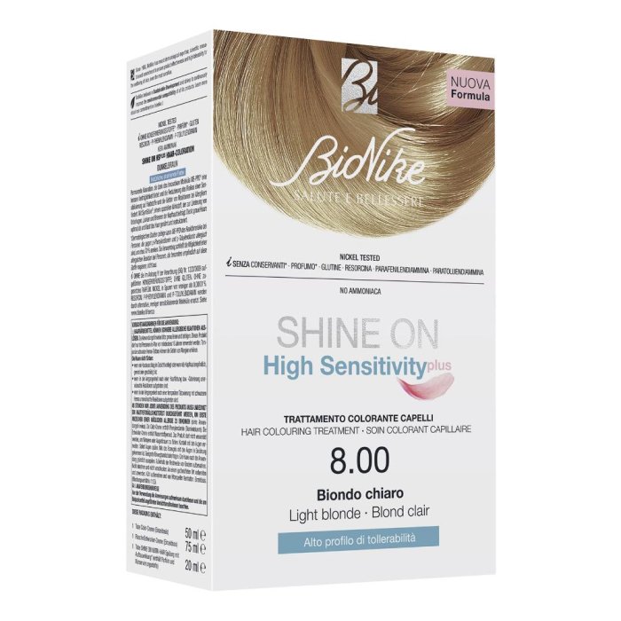 Bionike Shine On colorazione permanente capelli biondo chiaro 8 senza ammoniaca dermatologicamente testata