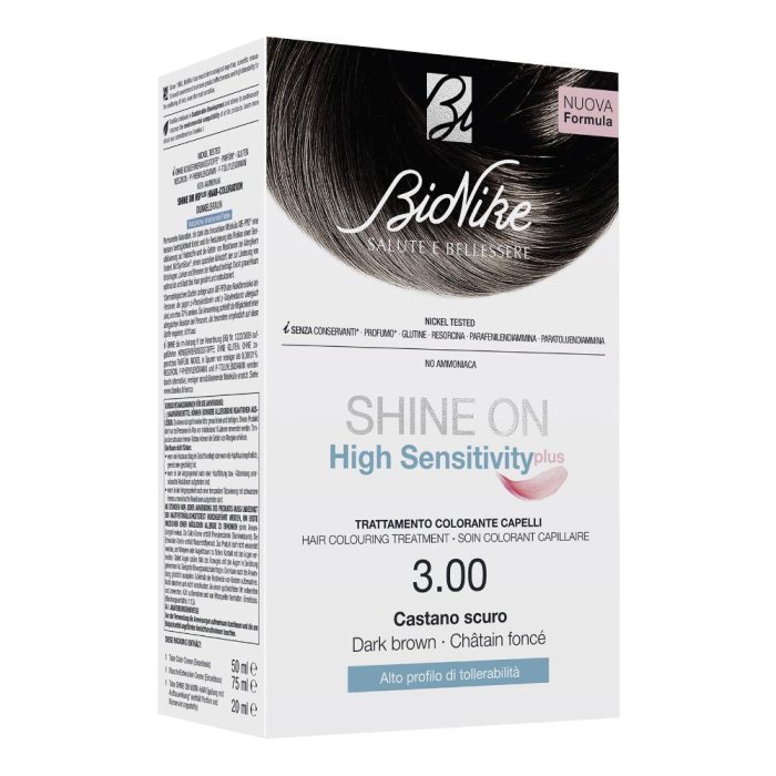 Shine On HS Plus Tinta Capelli Castano Scuro 3 – Colorazione Permanente Lucentezza Intensa e Copertura Totale